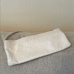 PALOMA WOOL Elegant White Ostrich Clutch Bag